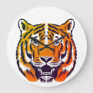 gros tigre drôle Horloge pour belle maison