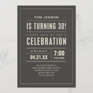 Gros type 30e anniversaire Invitations