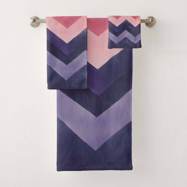Gros violet et rose Chevron (En situation)
