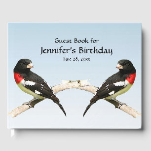 Grosbeak Bird Anniversaire de fête Livre d'or