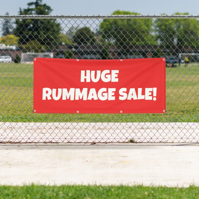 Grosse bannière de vente de rummage (En situation)