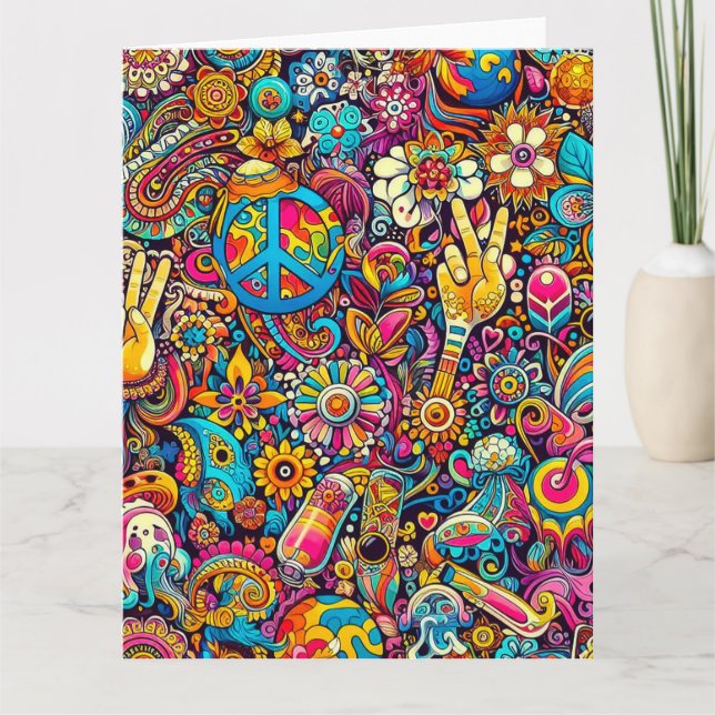 Grosse carte de voeux pliée des années 60 (Devant)