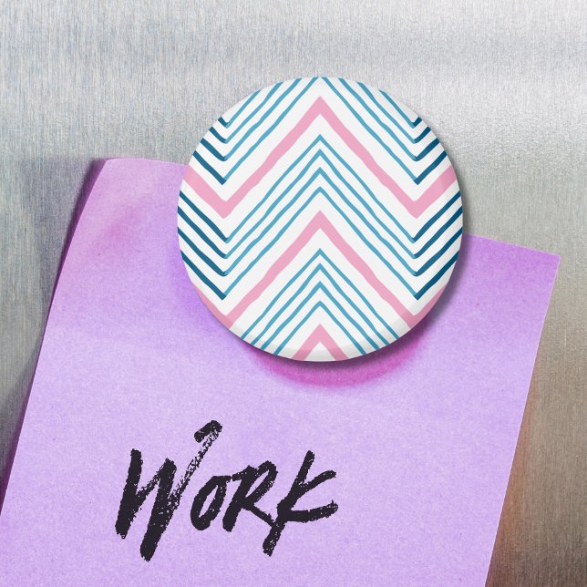 Grosse Chevron Zag en rose et Aqua Magnet (Créateur téléchargé)