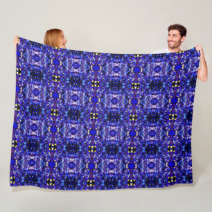 Grosse couverture en polaire bleu/violet cristaux