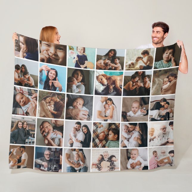 Grosse couverture moderne en polaire avec collage  (En situation)
