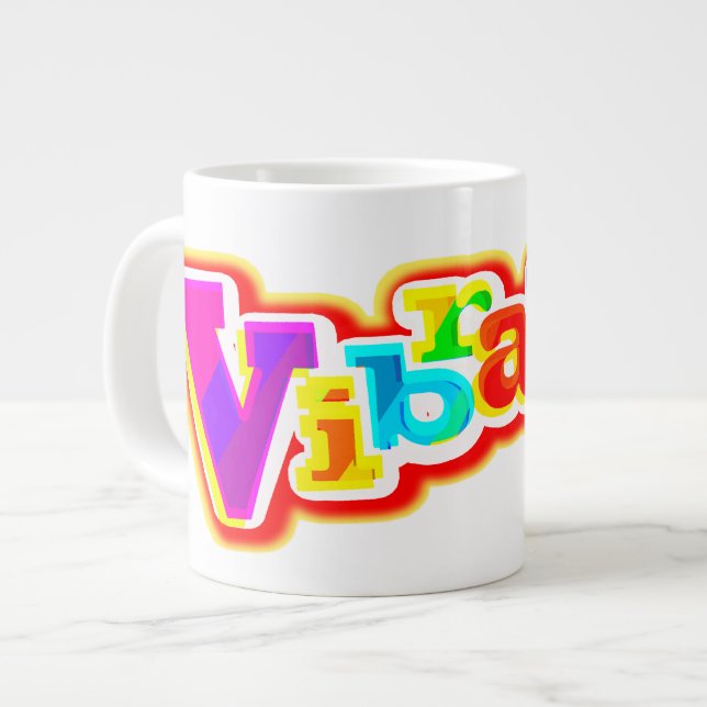 Grosse et colorée tasse de spécialité jumbo vibran (Devant gauche)