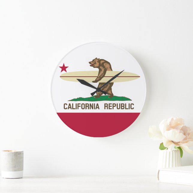 Grosse horloge de l'ours de surf de Californie (Maison)