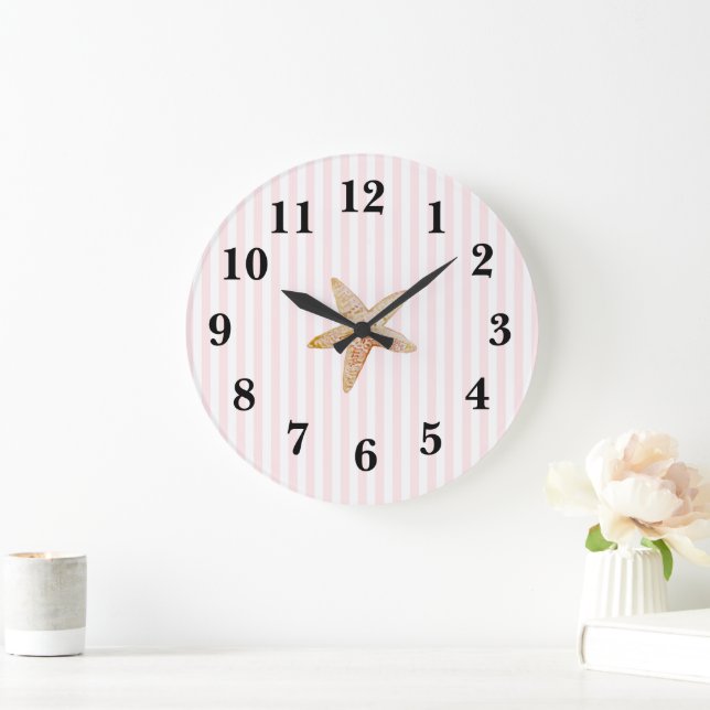 Grosse horloge de poisson d'Amérique préppie rose  (Maison)