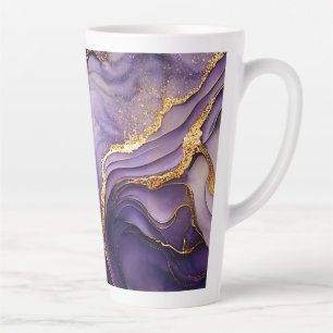 Grosse Mug en latte marbrée violette