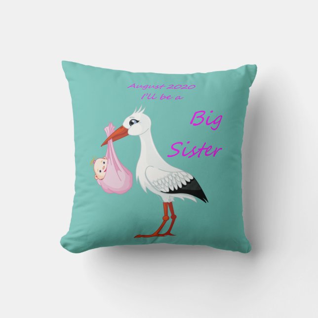 Grosse Soeur Lancer Oreiller Baby Stork août 2020 (Recto)