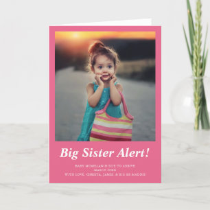 Grosse Soeur Photo Grossesse Faire-part rose