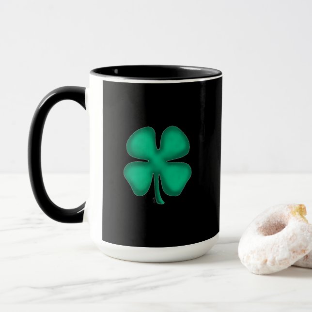 Grosse tasse combo irlandaise noire (Avec donut)