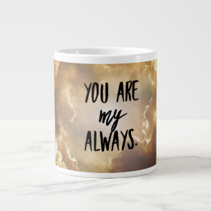 Grosse tasse de café romantique avec citation d'am