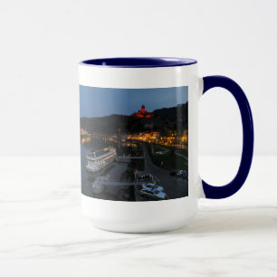 Grosse tasse de Cochem bleu poudreux sur la Mosell