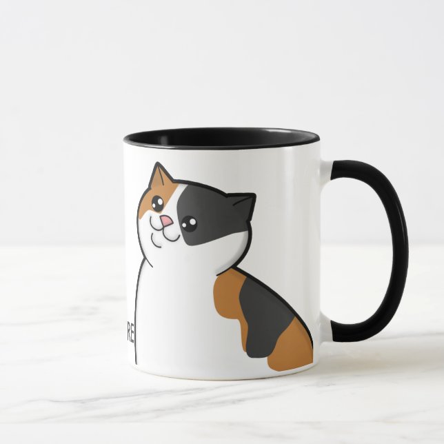 Grosse tasse heureuse de sonnerie de chat de (Droite)