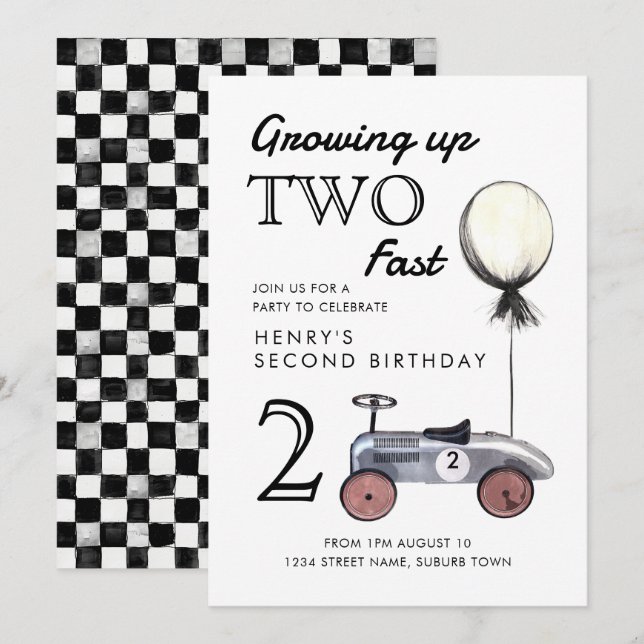 Grosse up deux Invitation rapide Marine et Rouge (Devant / Derrière)