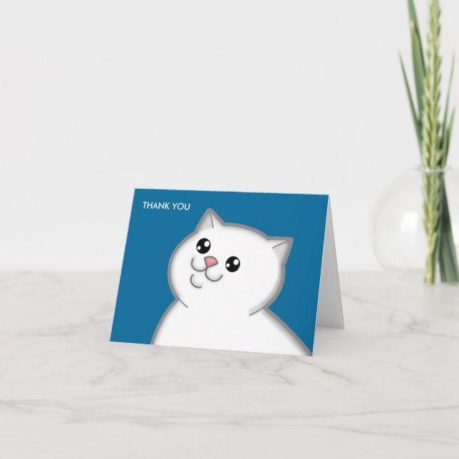 Grosses cartes de note blanches heureuses de Merci (Devant)