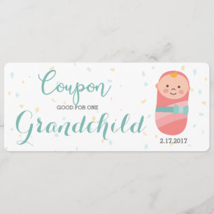 Grossesse Faire-part Corail Turquoise bébé fille