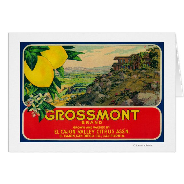 Grossmont Lemon LabelEl Cajon, CA (Devant horizontal)