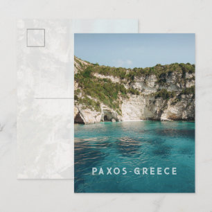 Grotes Bleus de Paxos Grèce carte postale photo