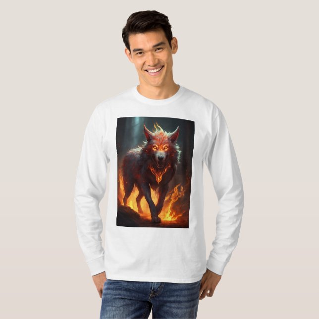 Grotesque Démonique Wolf T-Shirt Design" (Devant entier)