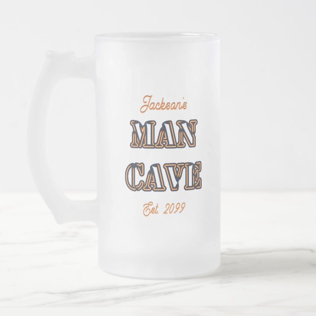Grotte Homme Gravé Texte Effet Frosted Beer Mug Ve (Gauche)