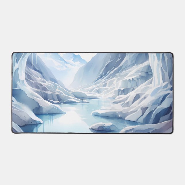 Grottes de glace d'aquarelle à l'intérieur des gla (Recto)