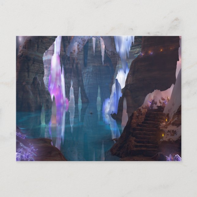 Grottes éclatantes par carte postale nocturne (Devant)