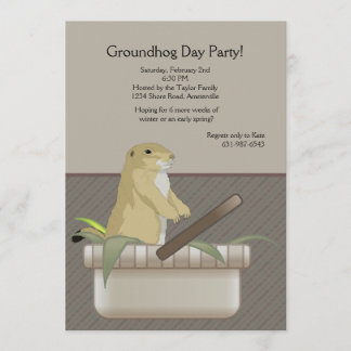 Groundhog dans une invitation de partie de panier
