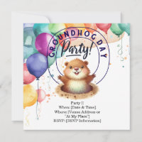 Groundhog Day Invitation Card - Célébrez avec Amus