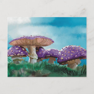 Groupe de 4 champignons pourpres Carte postale
