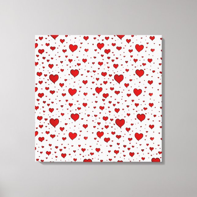 Groupe de Coeurs Enveloppé Toile (Quad) (Recto)