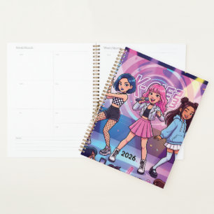 Groupe de filles KPop de dessin animé Personnali
