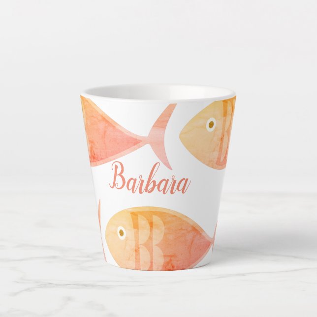 Groupe de poissons saumons Latte Mug (Devant)