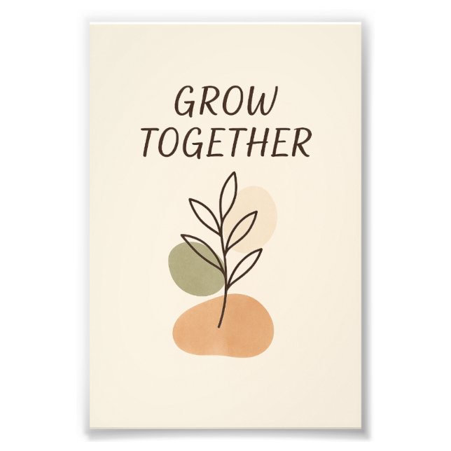 Grow Together Minimalist Botanical Poster (Devant)
