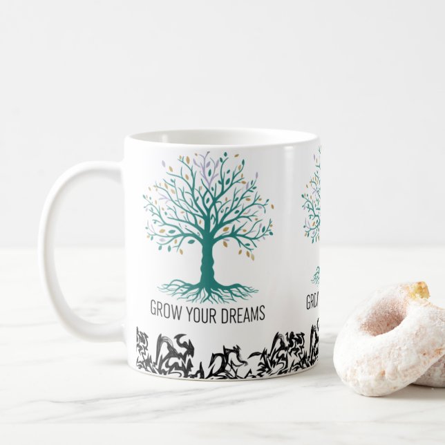 Grow Your Dreams Mug – Follow Your Dreams Inspirat (Avec donut)