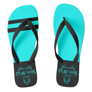 Grubby Hands Studio Cyan et tongs noirs