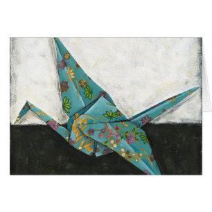Grue d'origami avec des conceptions florales