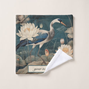 grue vintage botanique bleue, personnalisable