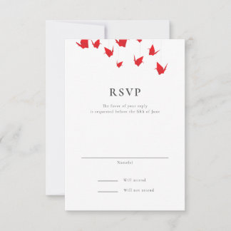 Grues en papier Origami Mariage RSVP