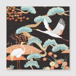 Grues, hérons : motif japonais d'oiseaux.