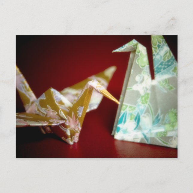 Grues Origami ・ Carte postale (Devant)