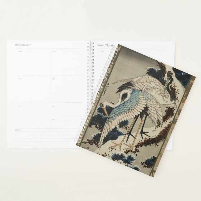 Grues sur un pin couvert de neige Hokusai (Devant avec enveloppe)