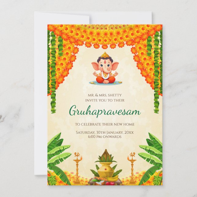 Gruhapravesham invite invitation Grihapravesh (Devant)