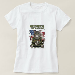 Grumpaw le Patriot - Drôle T-shirt Chat en colère