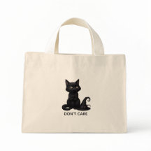 Grumpy Black Cat Custom Text Halloween Tote Bag