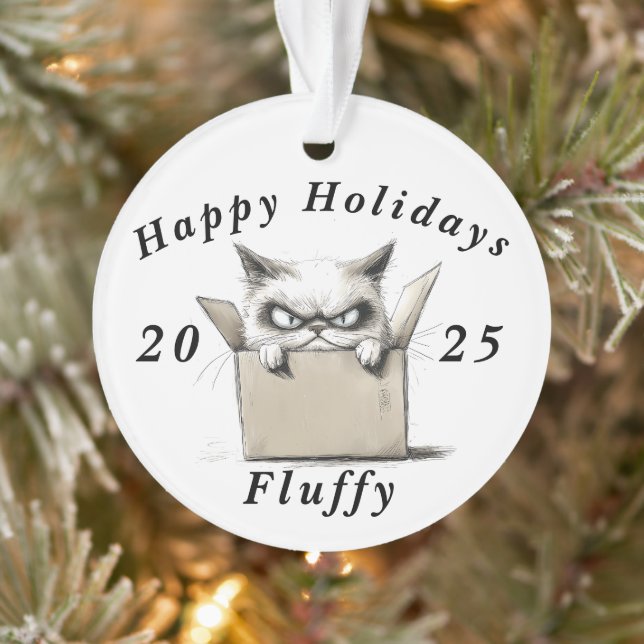 Grumpy Cat sarcastique Joyeuses fêtes Noël (Arbre)