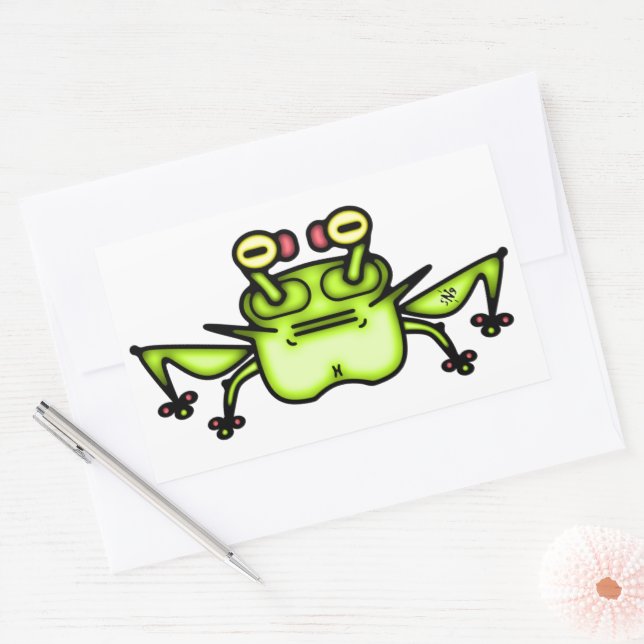 Grumpy étrange grenouille crapaud v2 autocollant r (Enveloppe)