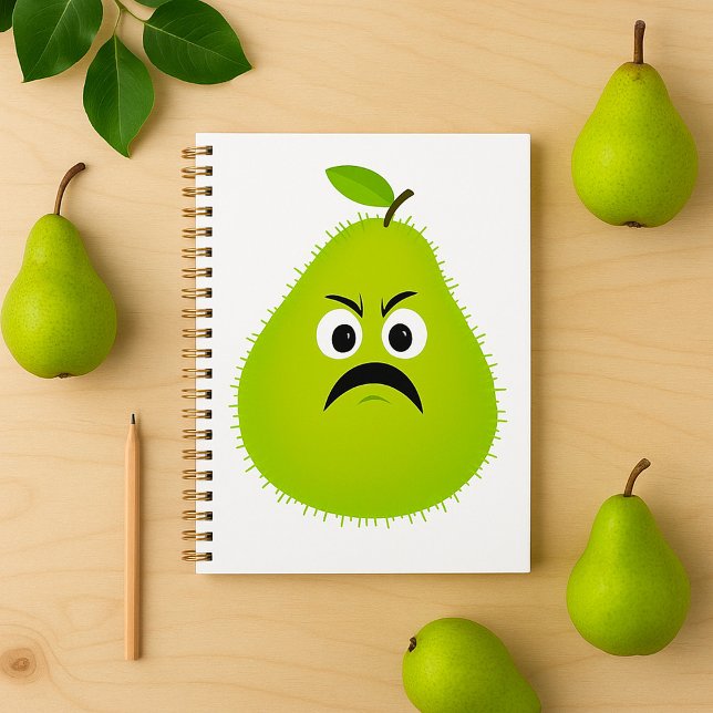 Grumpy Fuzzy Pear Visage Fruit drôle Caractère (Créateur téléchargé)