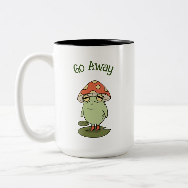 Grumpy "Go Away" Frog Mug (Gauche)